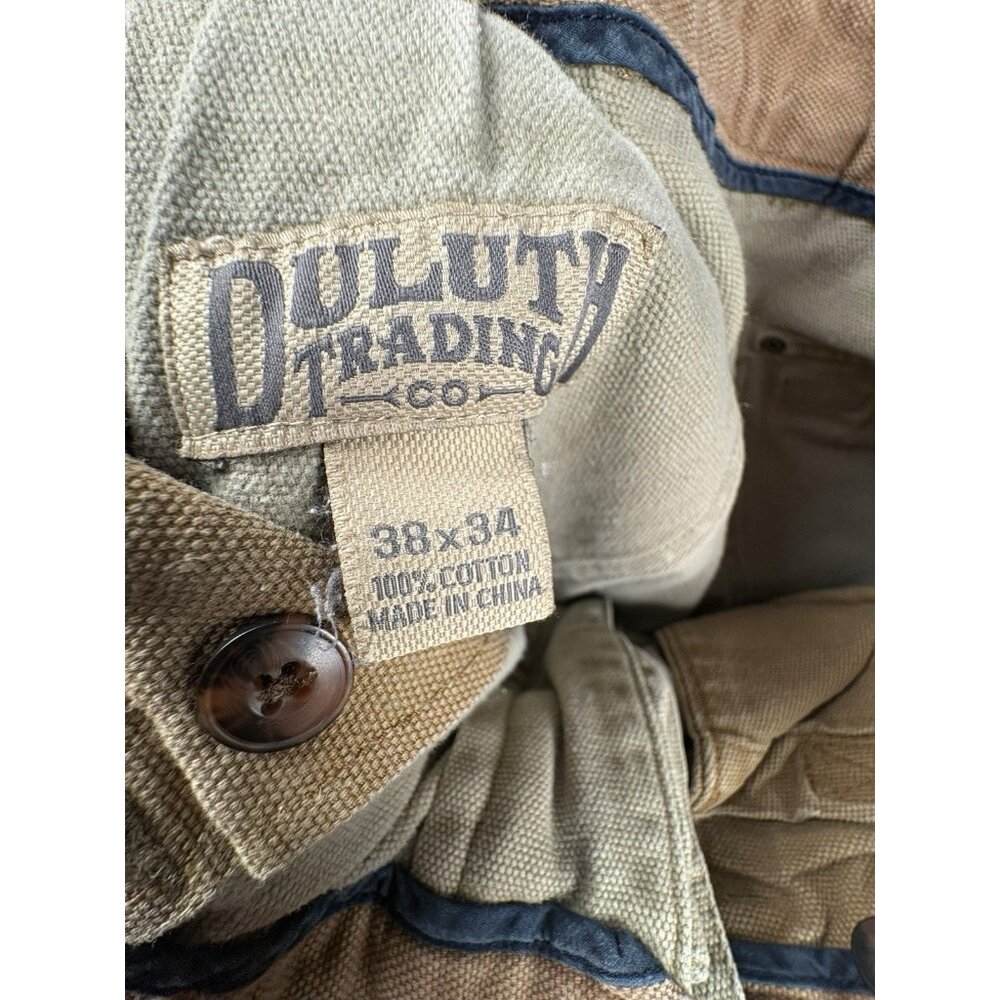 Duluth Trading Co Canvas Cargo Work Pants Mens 38x34 Tan Utility - Picture 5 of 12